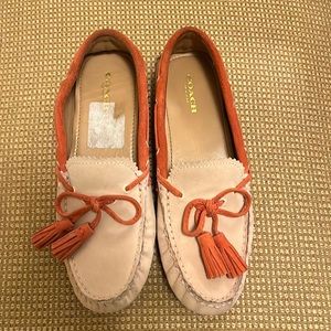 Coach- moccasins-peach- size 5